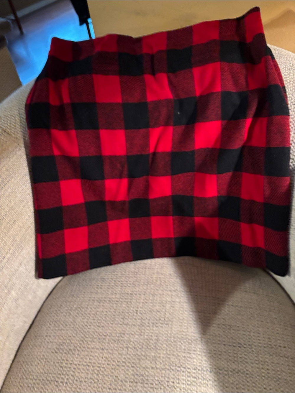 Talbot’s Red and Black Buffalo Plaid Skirt